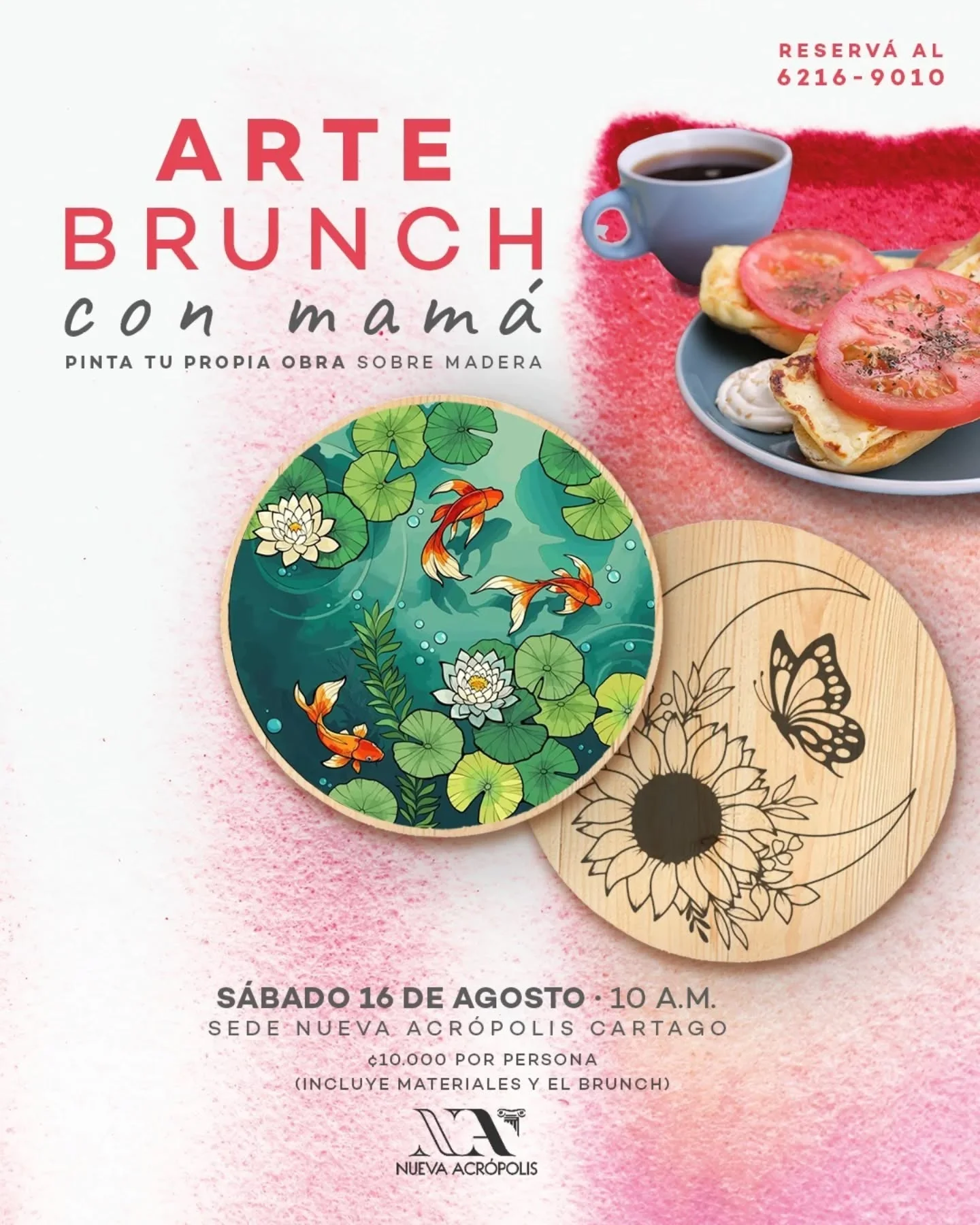 Participantes del evento Arte Brunch con Mamá compartiendo una mañana de creatividad y convivencia.