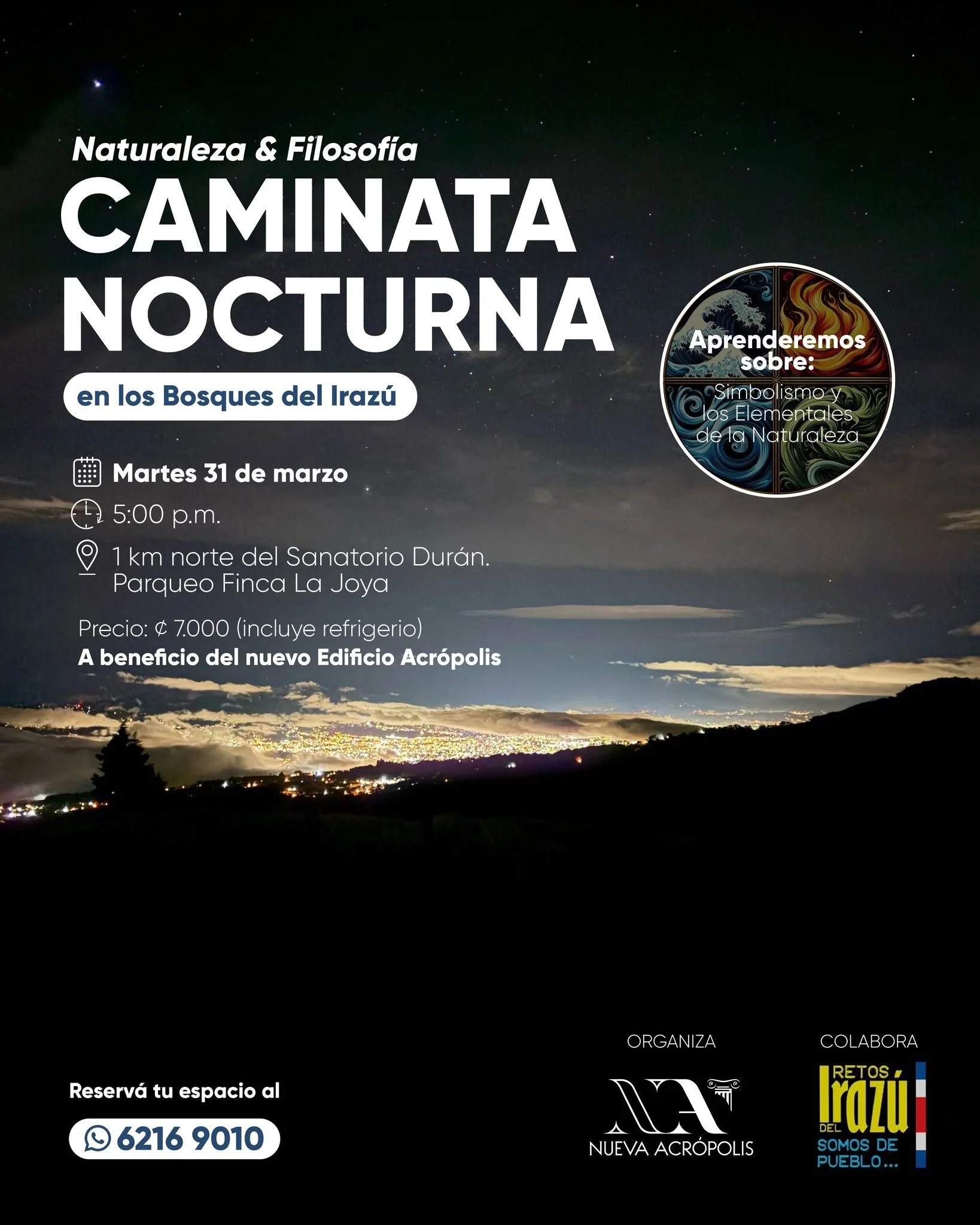 Participantes disfrutando de una caminata nocturna organizada por el Centro Cultural Victoria.